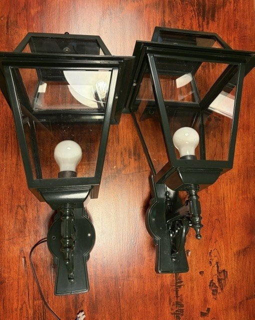 2 klassieke buitenlampen Donkergroen – JDT Verlichting, Tuin en Terras, Ophalen, Overige materialen, Gebruikt, Wandlamp