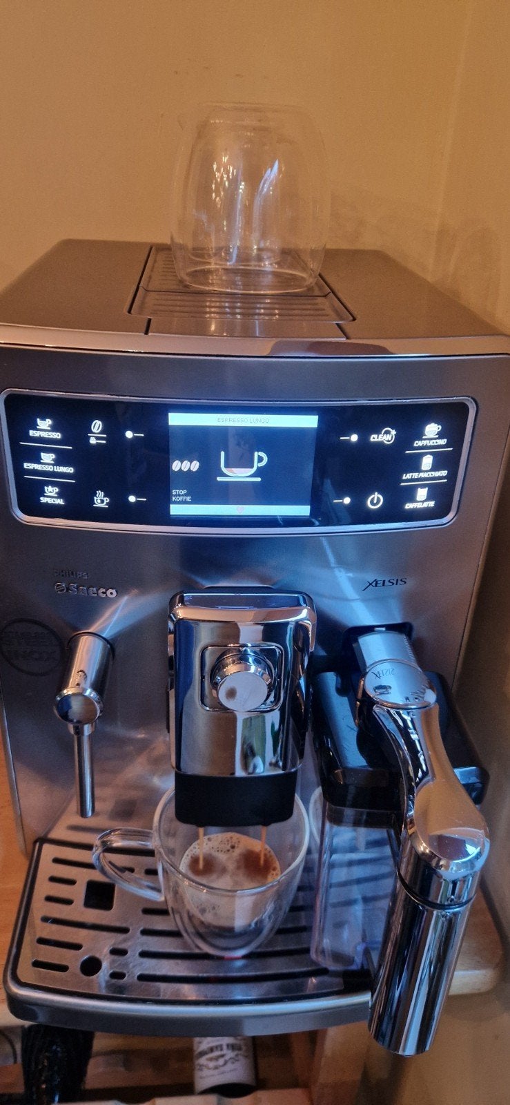 Saeco Xelsis koffiemachine RVS, Witgoed en Apparatuur, Afneembaar waterreservoir, Gebruikt, Koffiemachine, Ophalen of Verzenden
