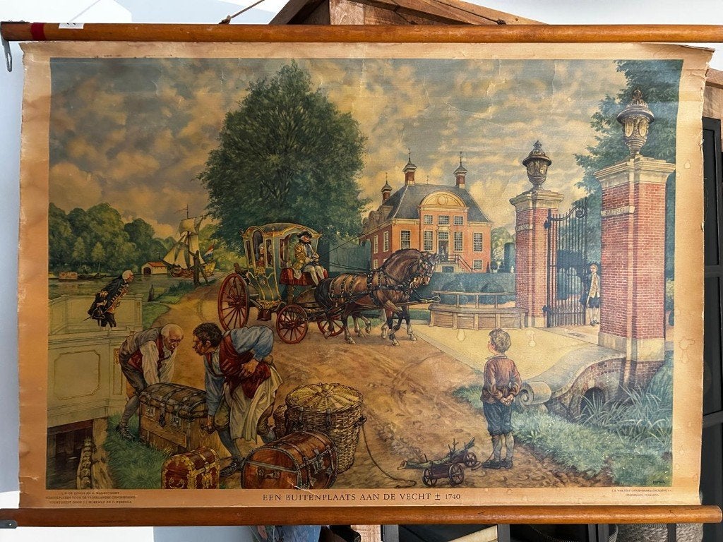 Een buitenplaats aan de Vecht, 1740, Ophalen of Verzenden, Natuur en Biologie