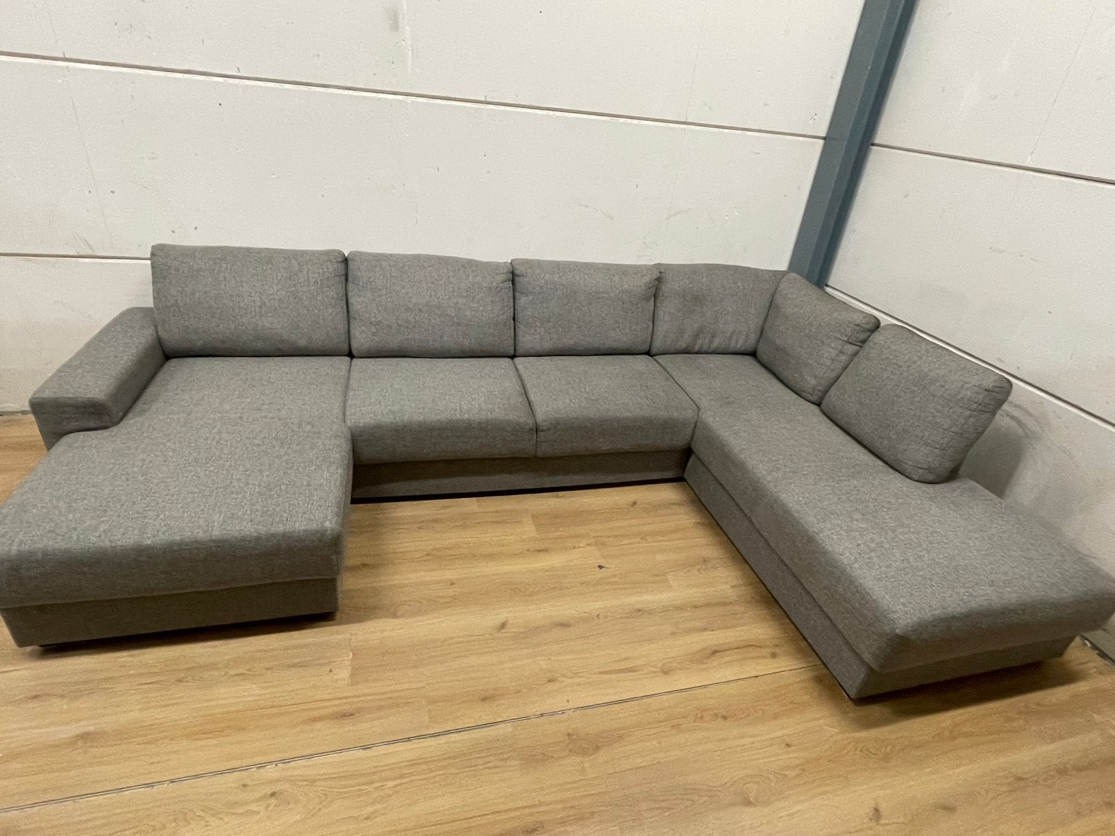 Mooie luxe grijze moderne u bank - GEREINIGD!!!, Ophalen, Luxe, Hoekbank, 300 cm of meer