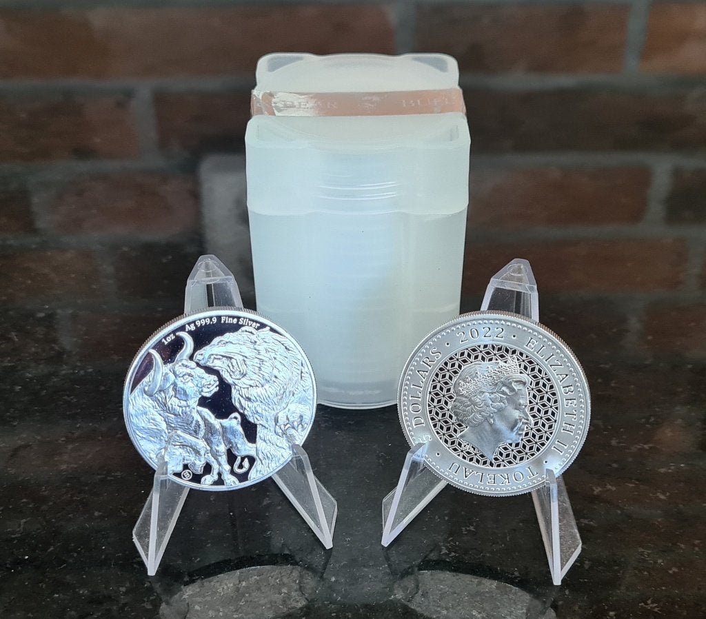 Diverse 500 x 1 oz .999 zilveren munten., Postzegels en Munten, Edelmetalen en Baren, Ophalen, Zilver