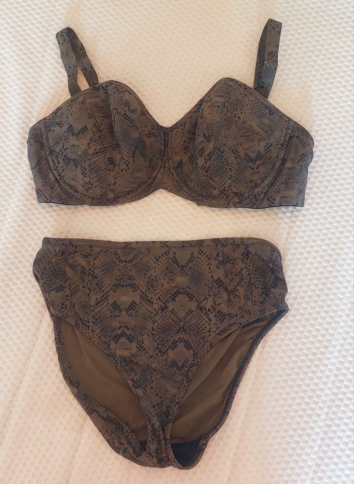 Prima Donna bikini set - donkerbruin‑groene slangenprint, Ophalen of Verzenden, Zo goed als nieuw, Groen, Bikini