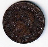 5  cent  1855  A  Frankrijk. km. 16.1, Ophalen of Verzenden, Frankrijk, Losse munt