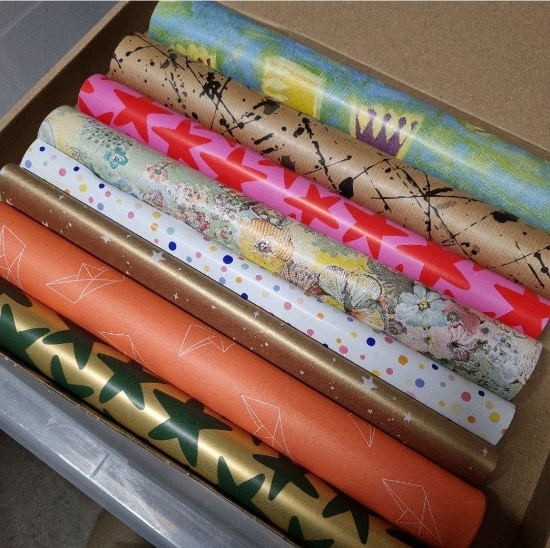 Box cadeaupapier op rol inpakpapier rollen papier kadopapier, Verzenden, Nieuw, Sqoreboutique@gmail.com, Sqore Boutique