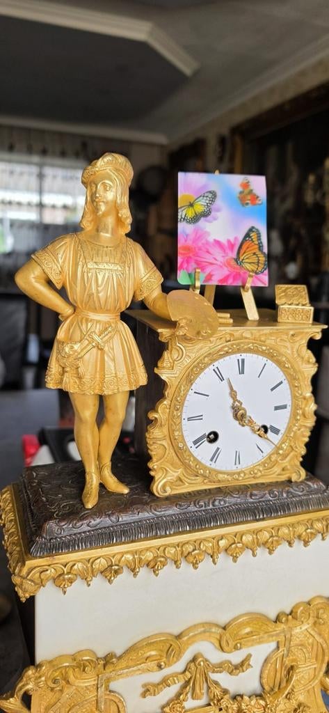 Antieke Franse pendule, klok 50cm meer dan 200 jaar uid., Antiek en Kunst, Ophalen of Verzenden