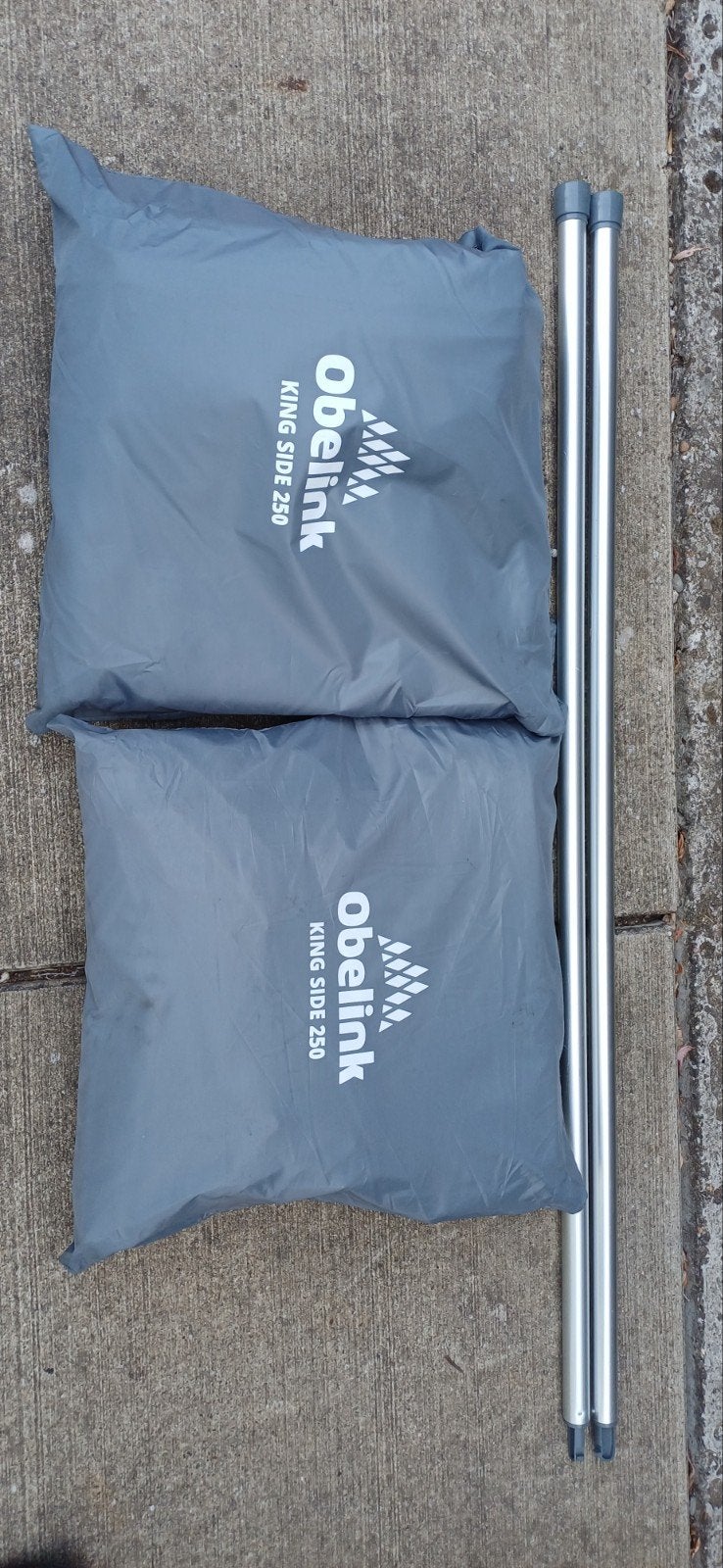 2 x Zijwand Obelink King Side 250, Caravans en Kamperen, Ophalen, Zo goed als nieuw