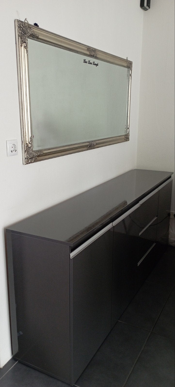 Moderne hoogglans dressoir/tv-meubel - antraciet, Ophalen, Overige materialen, Modern, Hoogglans, 150 tot 200 cm