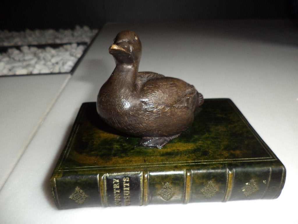 oude paperweight, EEND op boek desktop beeld presse-papier, Ophalen of Verzenden