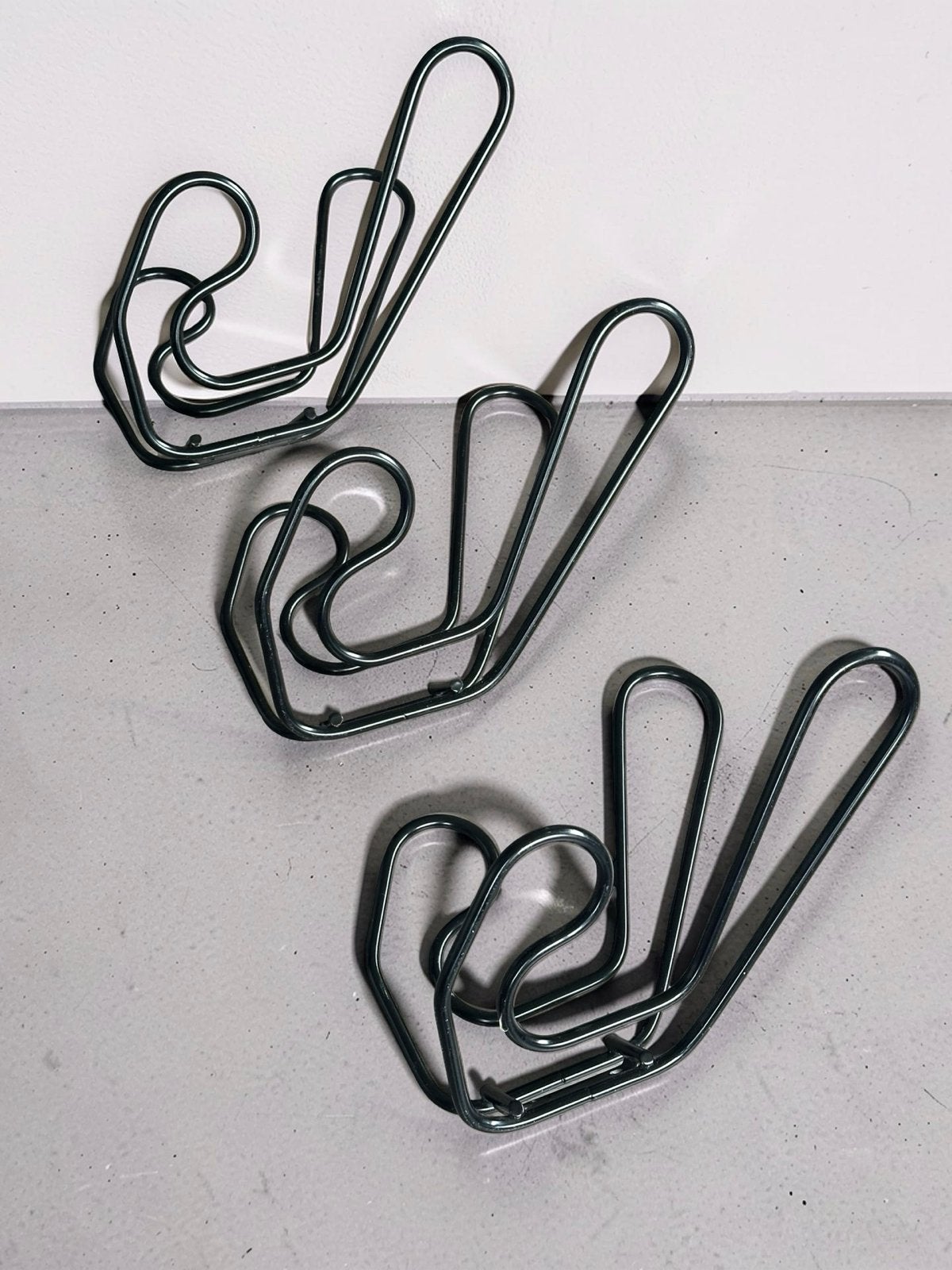 Set van 3 Vintage IKEA Frän Wandkapstokhaken - Zwart Metaal, Ophalen of Verzenden, Zo goed als nieuw, Metaal, Wandhaken