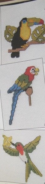 Borduurpatroon  3 tropische vogels  nr 7535 do, Verzenden, Nieuw, Handborduren, Patroon
