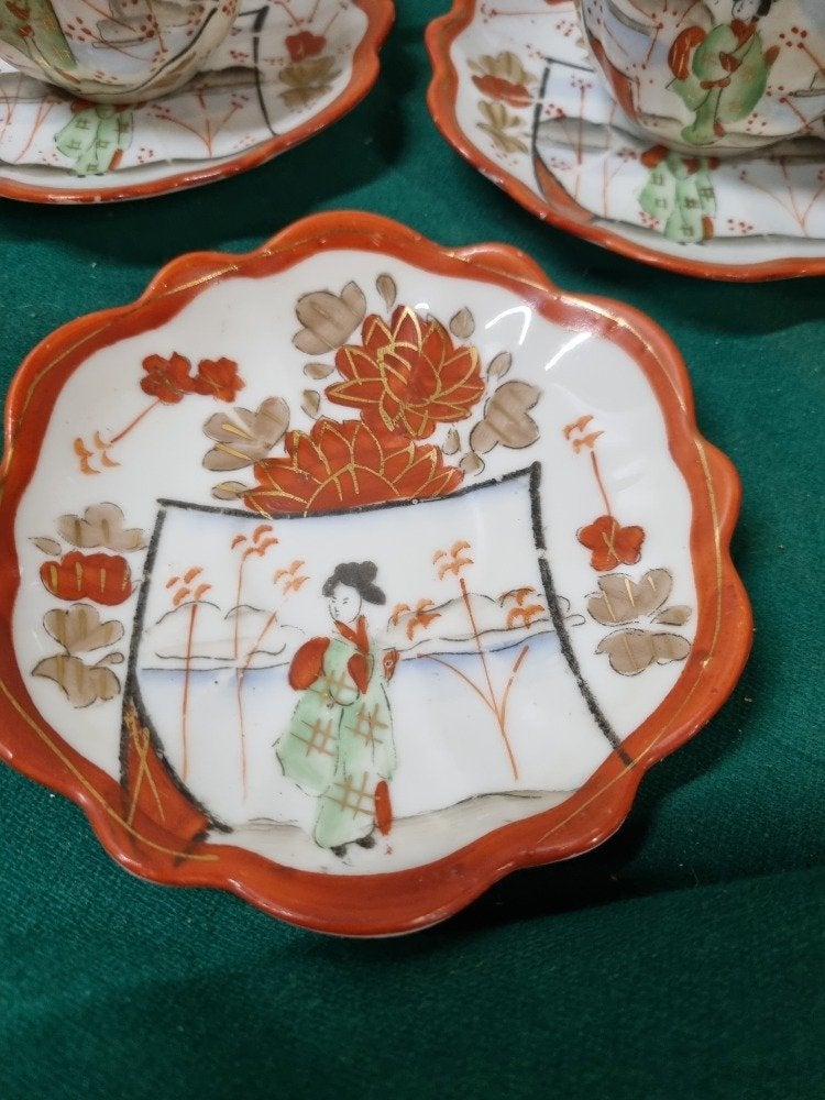 theeservies japans 4 kopjes 5 schotels vintage, Huis en Inrichting, Keuken | Servies, Ophalen of Verzenden, 'T Olde Gre-j, Info@toldegrej.nl
