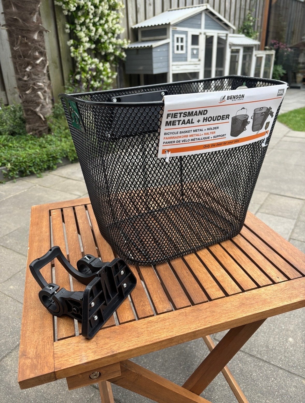 Fietsmand met Stuurbevestiging - Zwart Metaal, Ophalen, Nieuw, Fietsmand, Stuurbevestiging