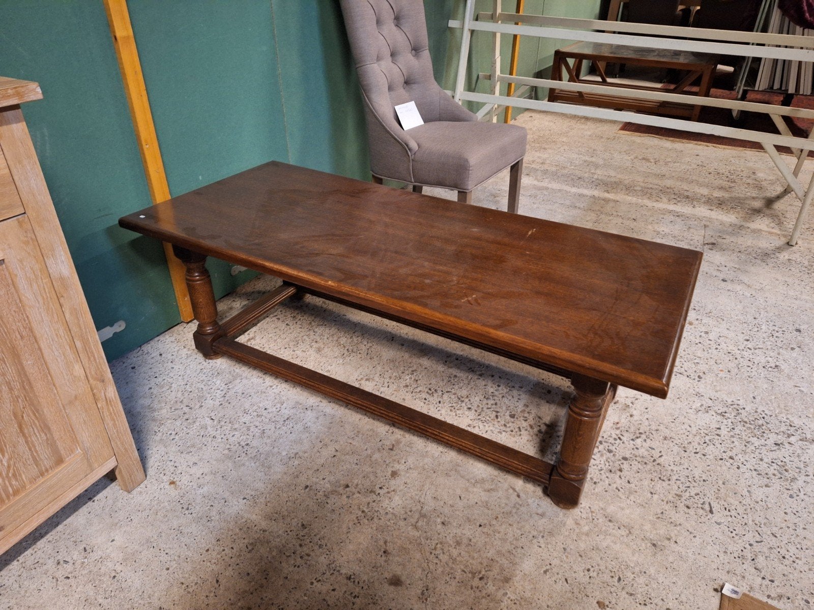 bijzettafel salontafel tafel GRATIS AF TE HALEN EIKEN, Gebruikt, Klassiek, 75 cm of meer, Rechthoekig