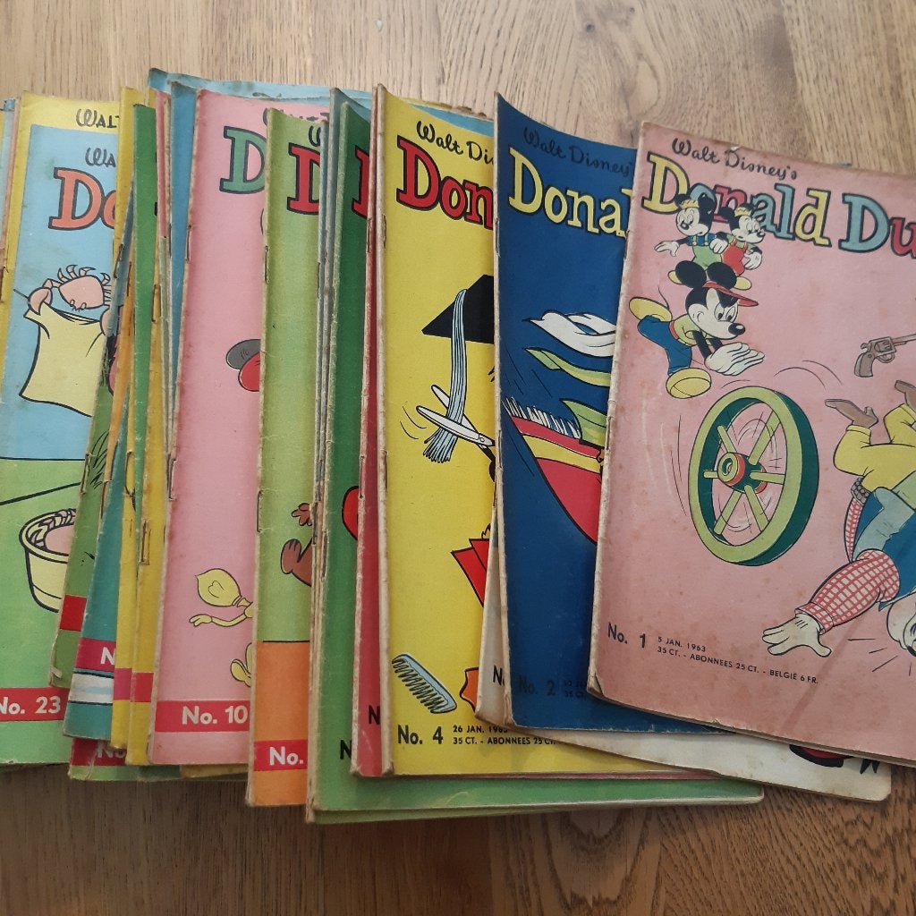 Complete jaargang Donald Duck's 1963, losse nummers., Gelezen, Complete serie of reeks, Ophalen of Verzenden, Donald Duck