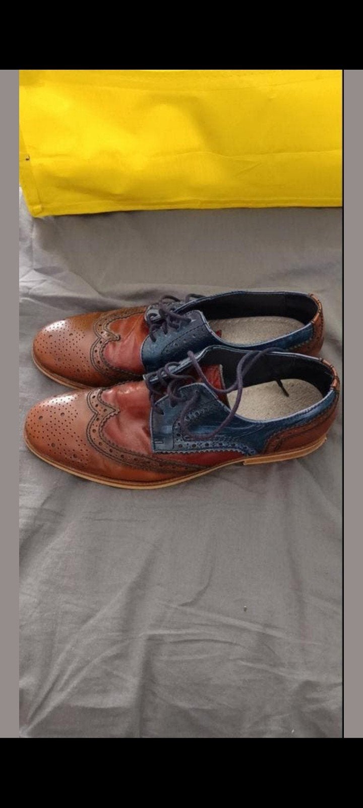 Stijlvolle Brogues Herenschoenen - Bruin/Blauw, Kleding | Heren, Schoenen, Ophalen of Verzenden, Gedragen, Veterschoenen, Onbekend