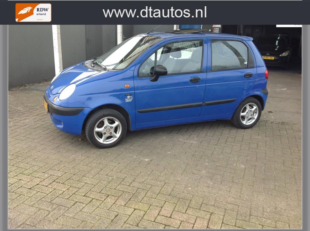 Daewoo Matiz 0.8 Style lager km stand el ramen, Auto's, Voorwielaandrijving, Gebruikt, Matiz, Blauw