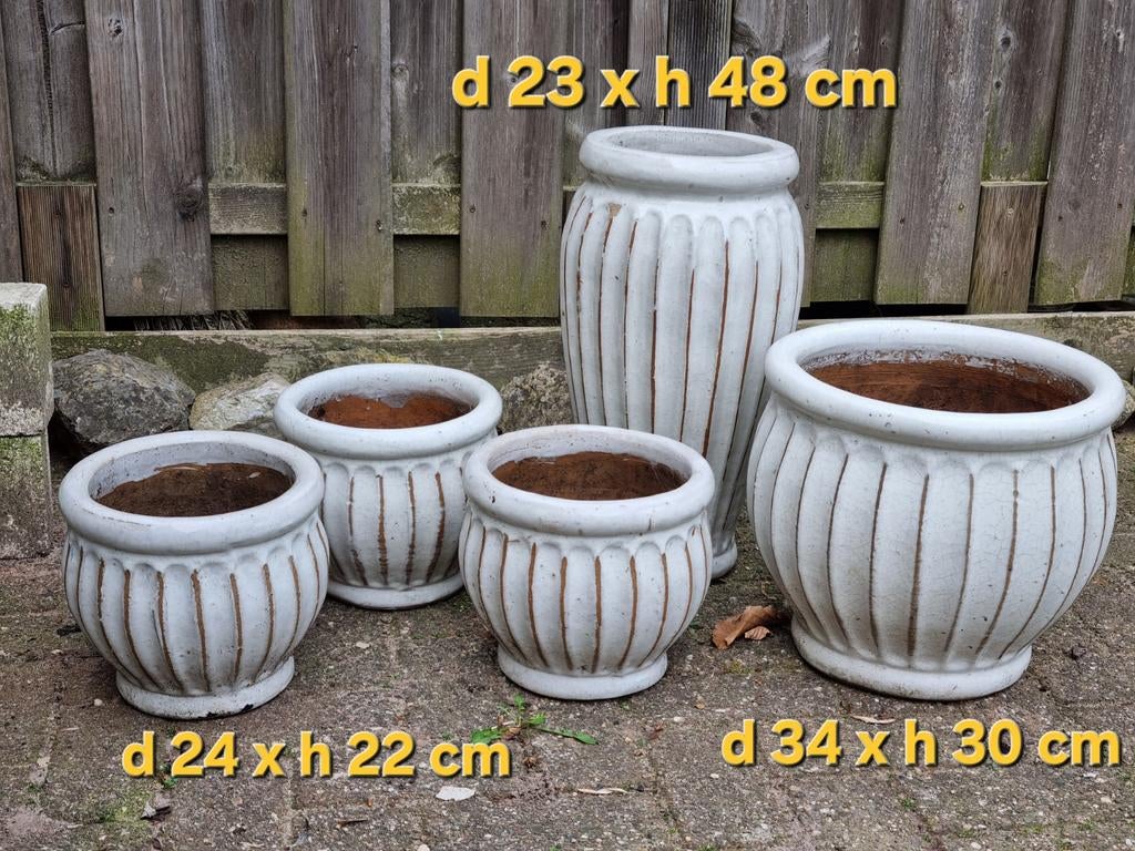5  PLANTENBAKKEN                    zwaar terracotta  SAMEN, Ophalen, Steen, Gebruikt, Rond