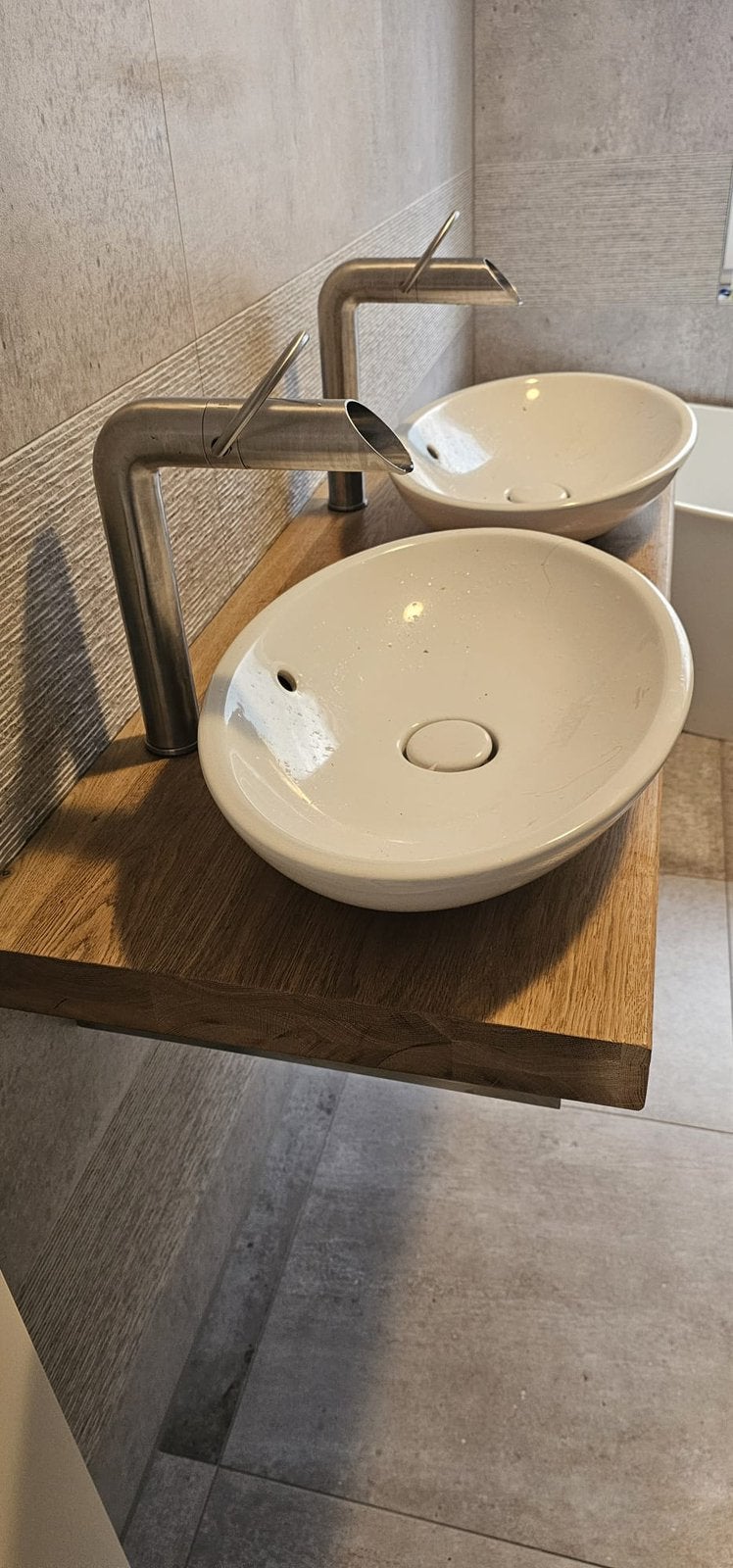 Villeroy & Boch ovale waskommen met JEE-O kranen, Ophalen, Gebruikt, Rvs, Wastafel