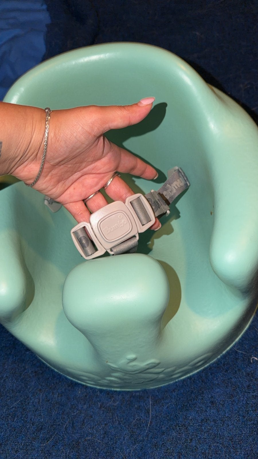 Bumbo Babyzitje - Groen met Gordel, Ophalen of Verzenden, Gebruikt, Overige typen, Gordel(s)
