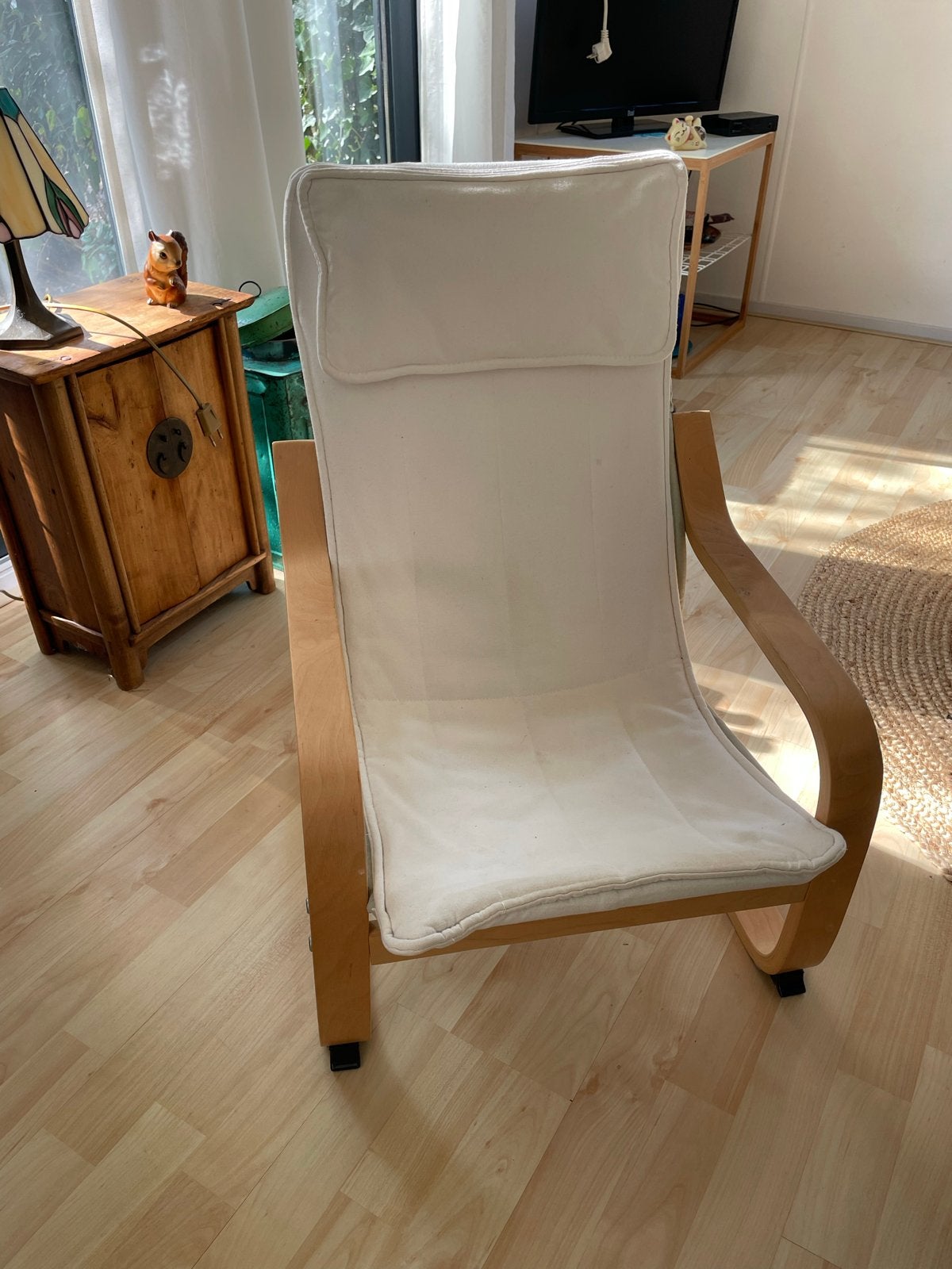 Comfortabele kinder poang stoel houten frame, Ophalen, Gebruikt, Overige typen