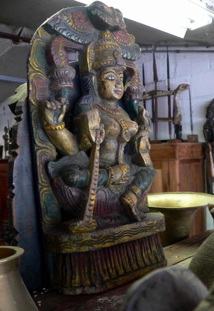 Tempel beeld Devi Sarasvati ID Hindoeisme kunst GEREDERVEERD, Antiek en Kunst, Ophalen of Verzenden