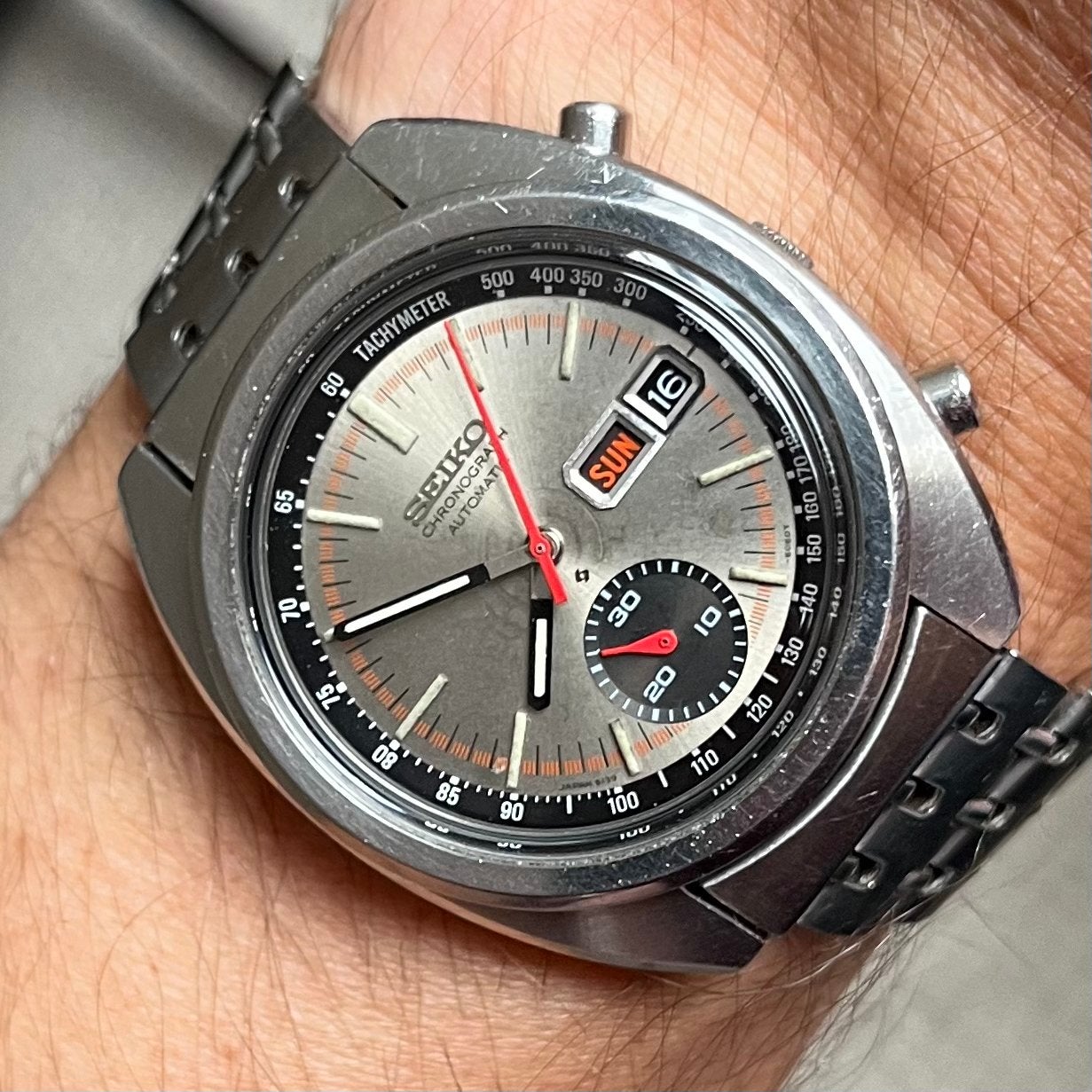Seiko 6139-6012, Gebruikt, Staal, Polshorloge, Ophalen of Verzenden