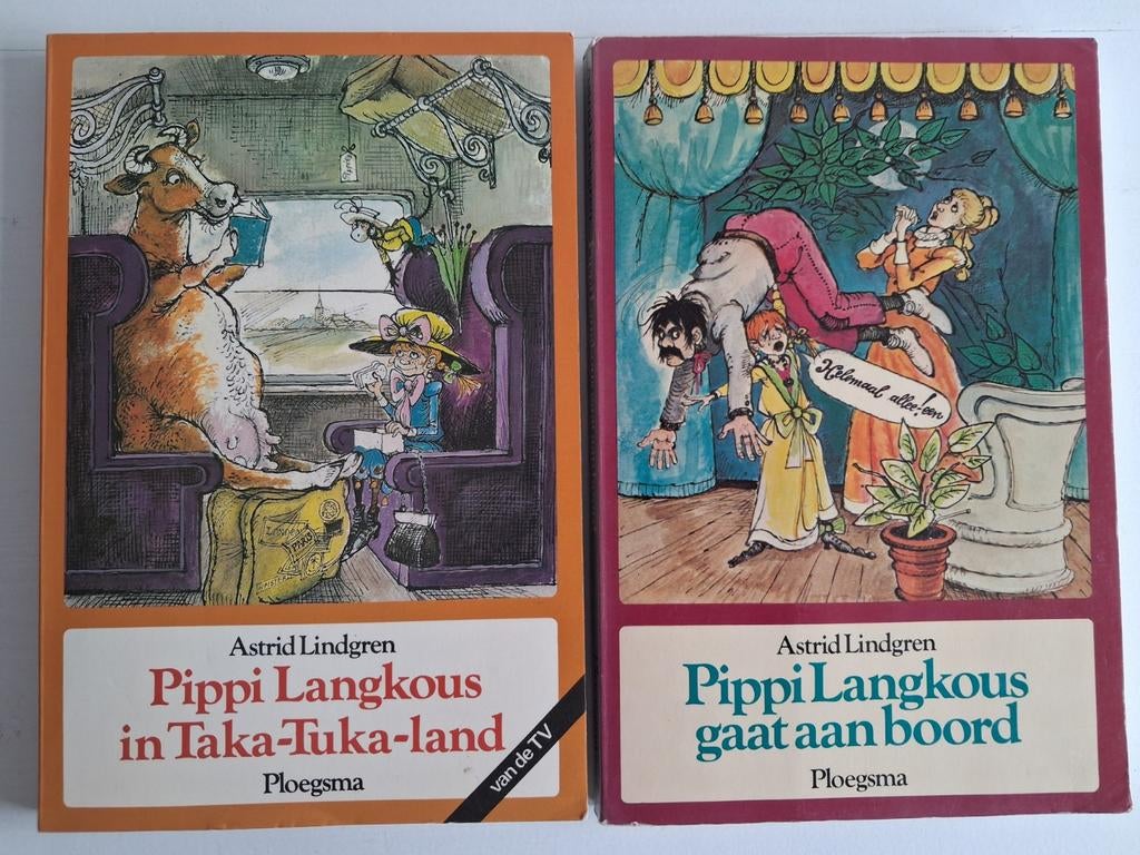 Astrid Lindgren  - twee vintage boeken van Pippi Langkous, Boeken, Ophalen of Verzenden, Astrid Lindgren, Fictie algemeen