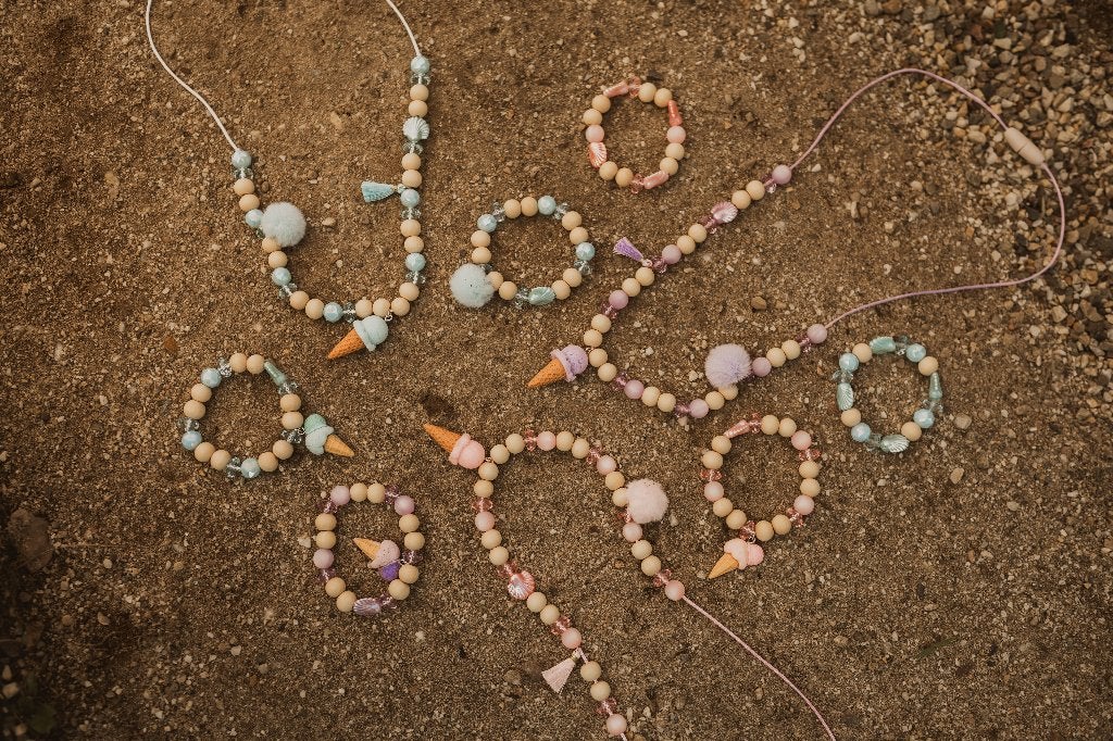 kindersieraden ijs schepijs zomerketting, Sieraden, Tassen en Uiterlijk, Kindersieraden, Ophalen of Verzenden, Nieuw, Roze, Ketting