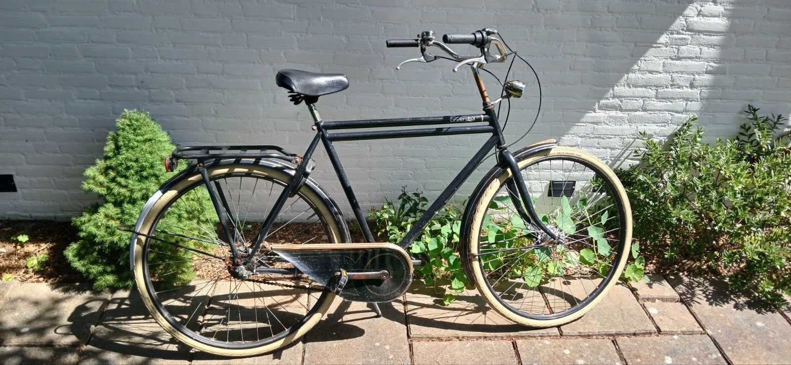 Zwarte Grand 1888 fiets - Klassieke stijl, Gebruikt, Versnellingen, 61 tot 65 cm, Trommelrem