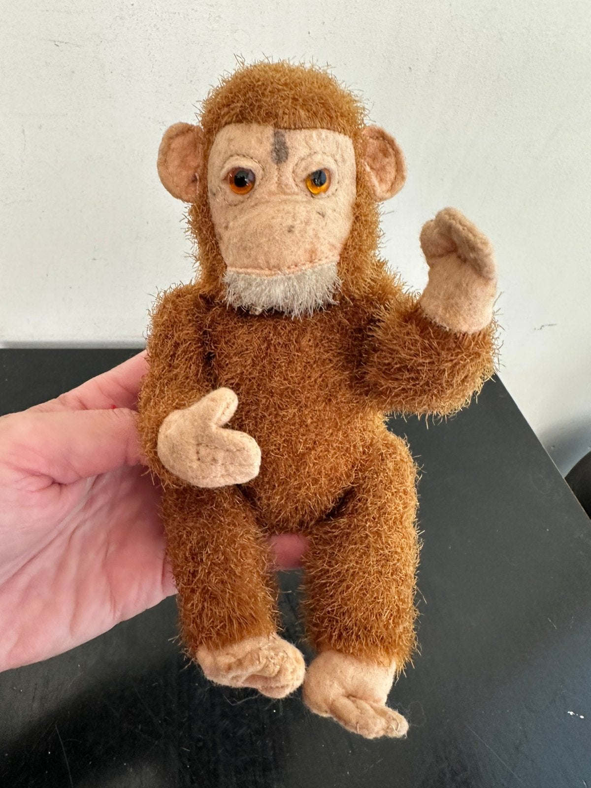 Oud pluche Aapje 15 cm, Kinderen en Baby's, Speelgoed | Knuffels en Pluche, Ophalen of Verzenden, Gebruikt, Overige typen