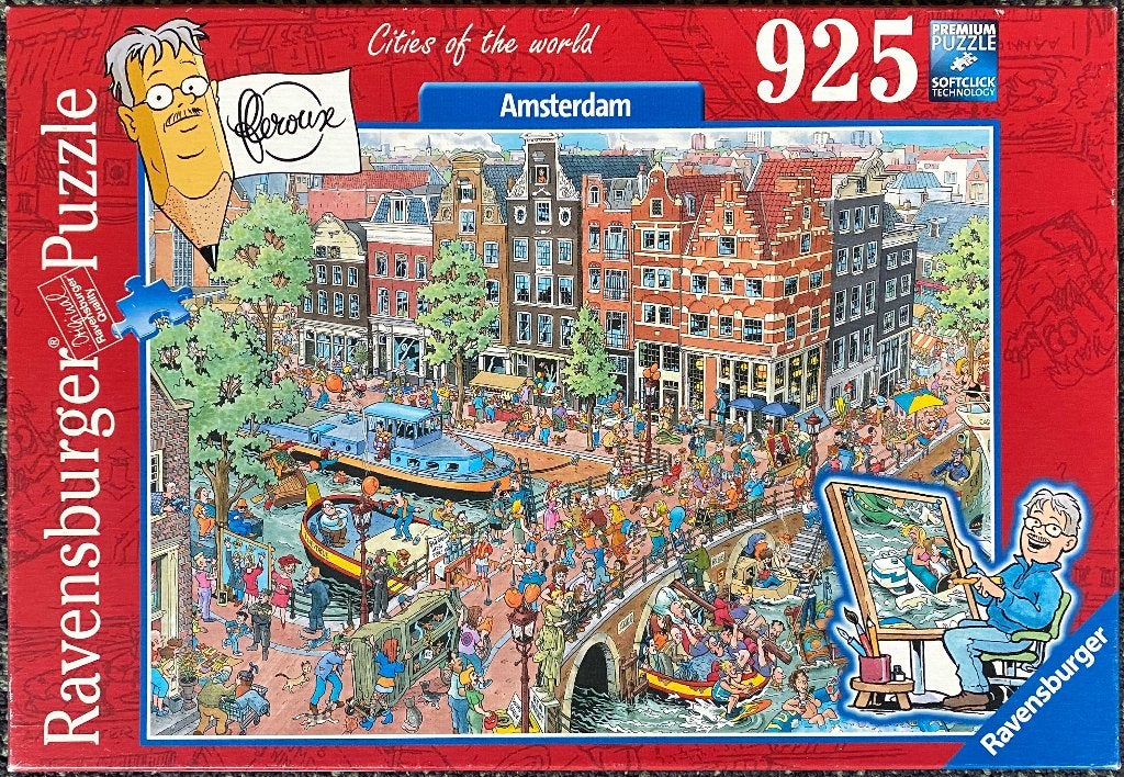 Ravensburger "Cities of the World" AMSTERDAM 925 stukjes, Hobby en Vrije tijd, Ophalen, 500 t/m 1500 stukjes, Zo goed als nieuw