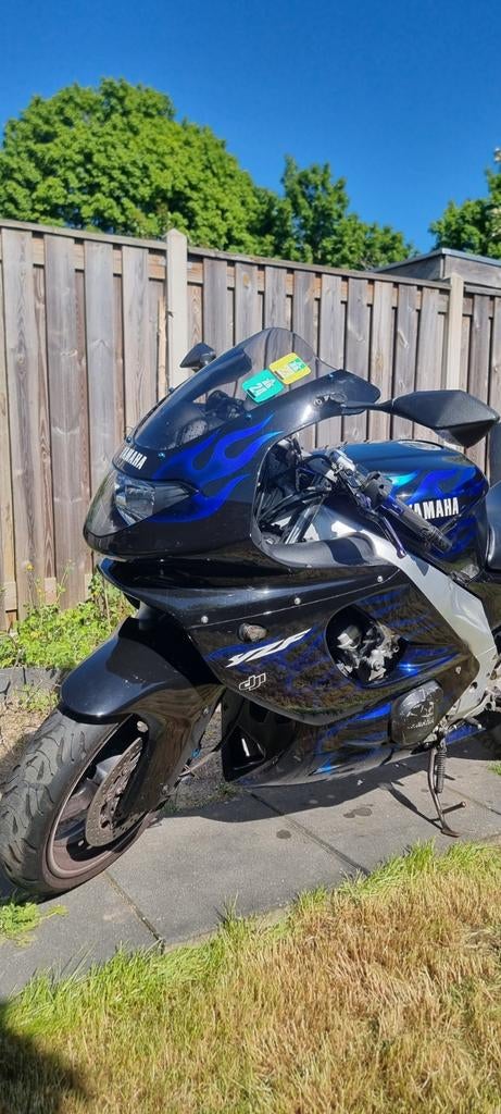 Yamaha YZF 600R Thundercat - Zwart met blauwe vlammen, Motoren, Motoren | Yamaha, 4 cilinders, Motorrijbewijs A, Gebruikt, Meer dan 35 kW