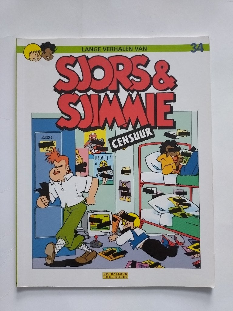 SJORS EN SJIMMIE 34 - CENSUUR (1996 - eerste druk), Nieuw, Ophalen of Verzenden, Robert van der Kroft, Eén stripboek