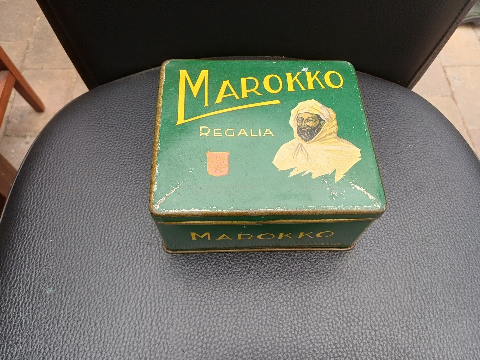 Vintage Marokko Regalia tabaksblik, Verzamelen, Blikken, Ophalen of Verzenden, Gebruikt, Overige, Overige merken