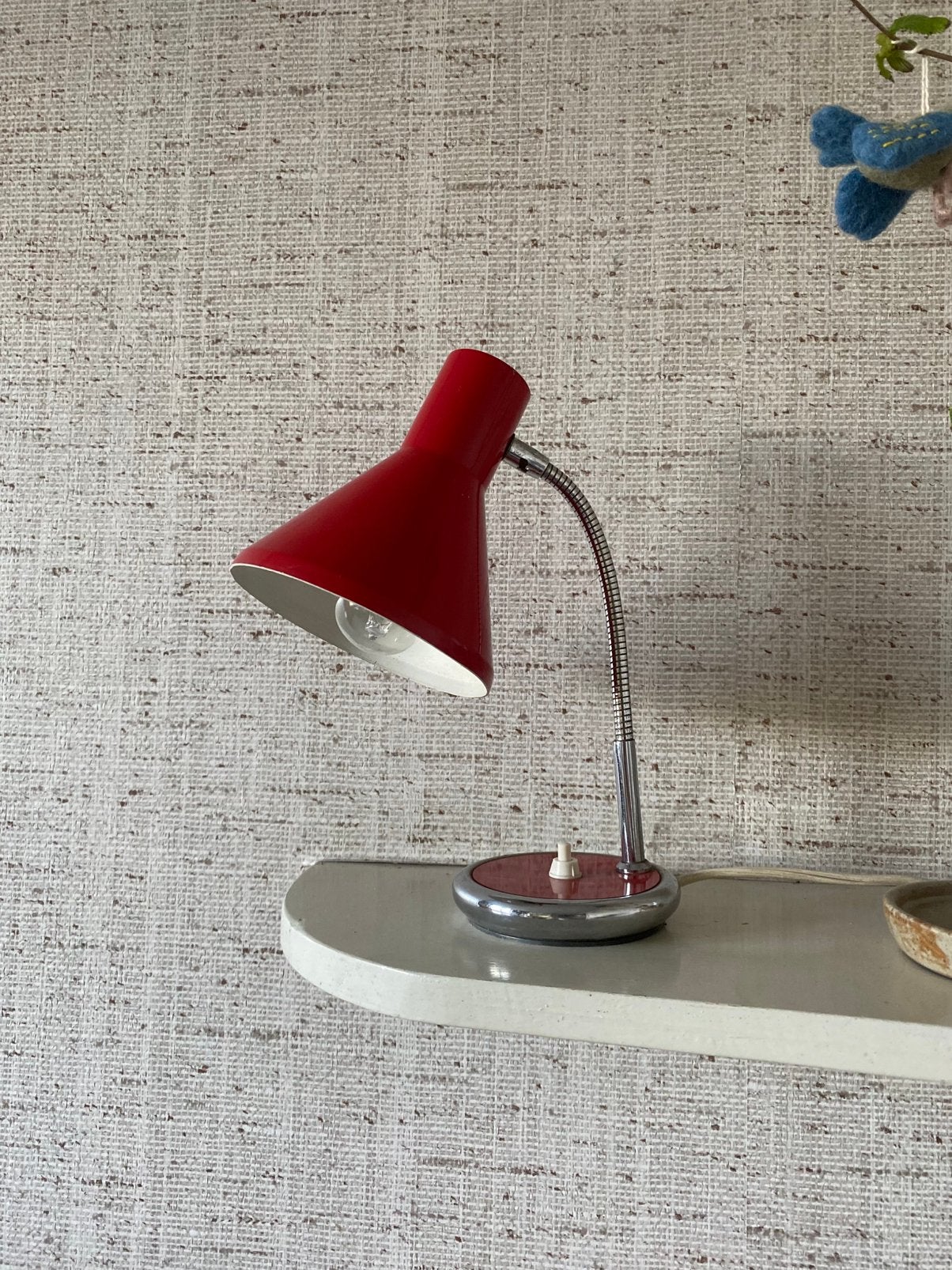 Vintage design tafellamp made in italy, Overige merken, 26 cm, E14 (klein), Ophalen of Verzenden