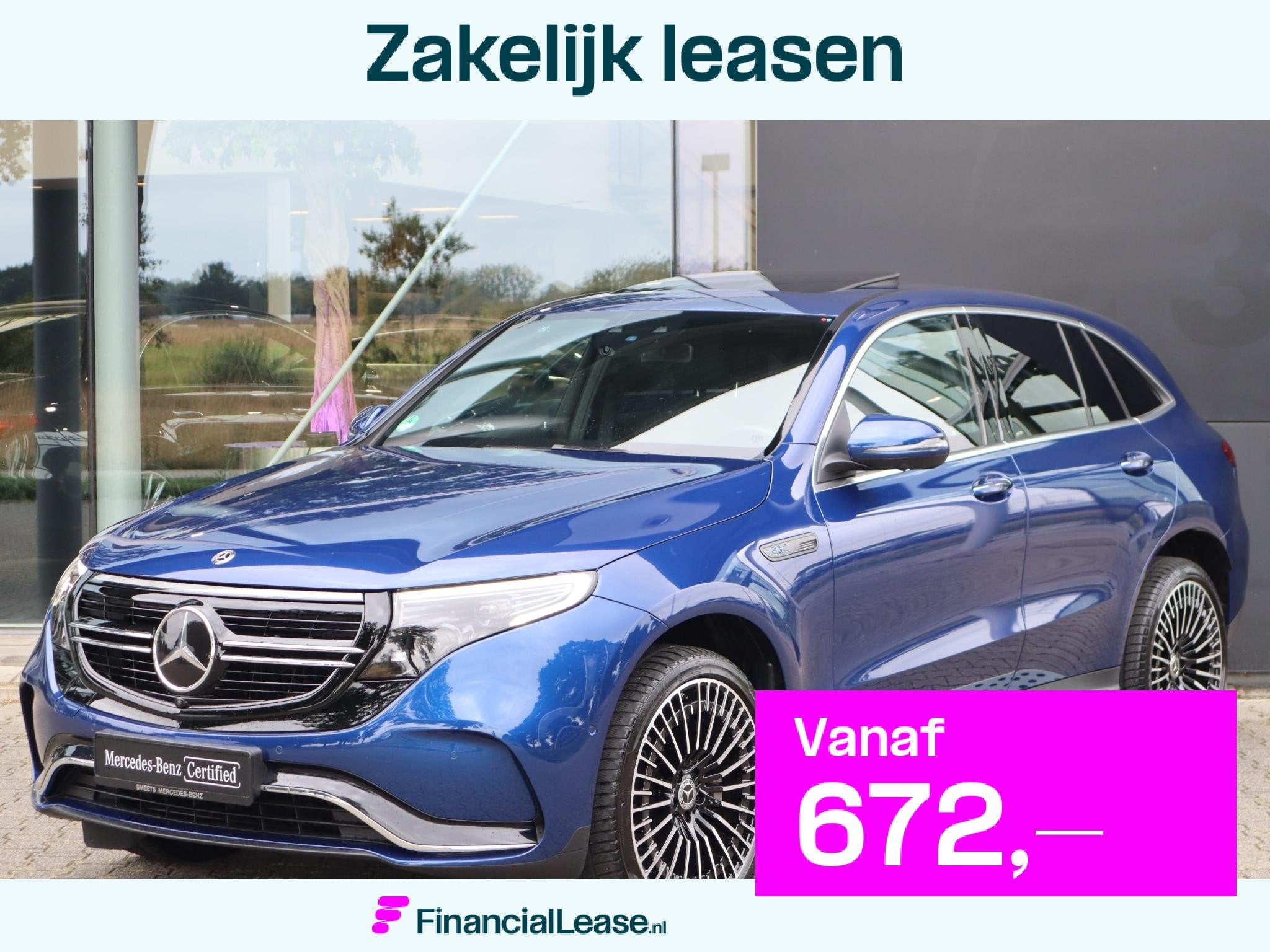 Mercedes-Benz EQC 400 4MATIC Premium Plus 80 kWh, Automaat, Stof, Zwart, Blauw