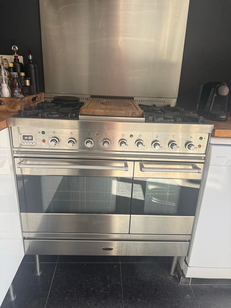 Boretti gasfornuis met dubbele oven, Witgoed en Apparatuur, Fornuizen, Ophalen, 60 cm of meer, Grill, Zo goed als nieuw