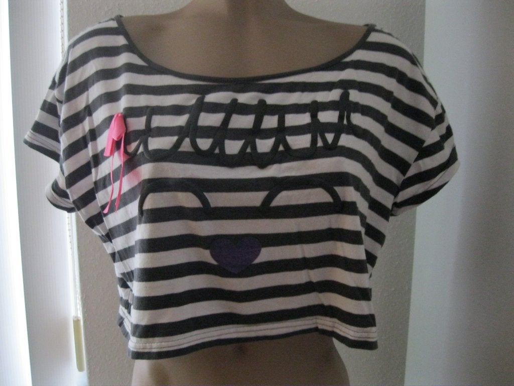 maat XL, 1 zwart-wit gestreept hesje / topje, 39 cm., Kleding | Dames, Kiss therapy, Meerkleurig, Maat 46/48 (XL) of groter, Ophalen of Verzenden