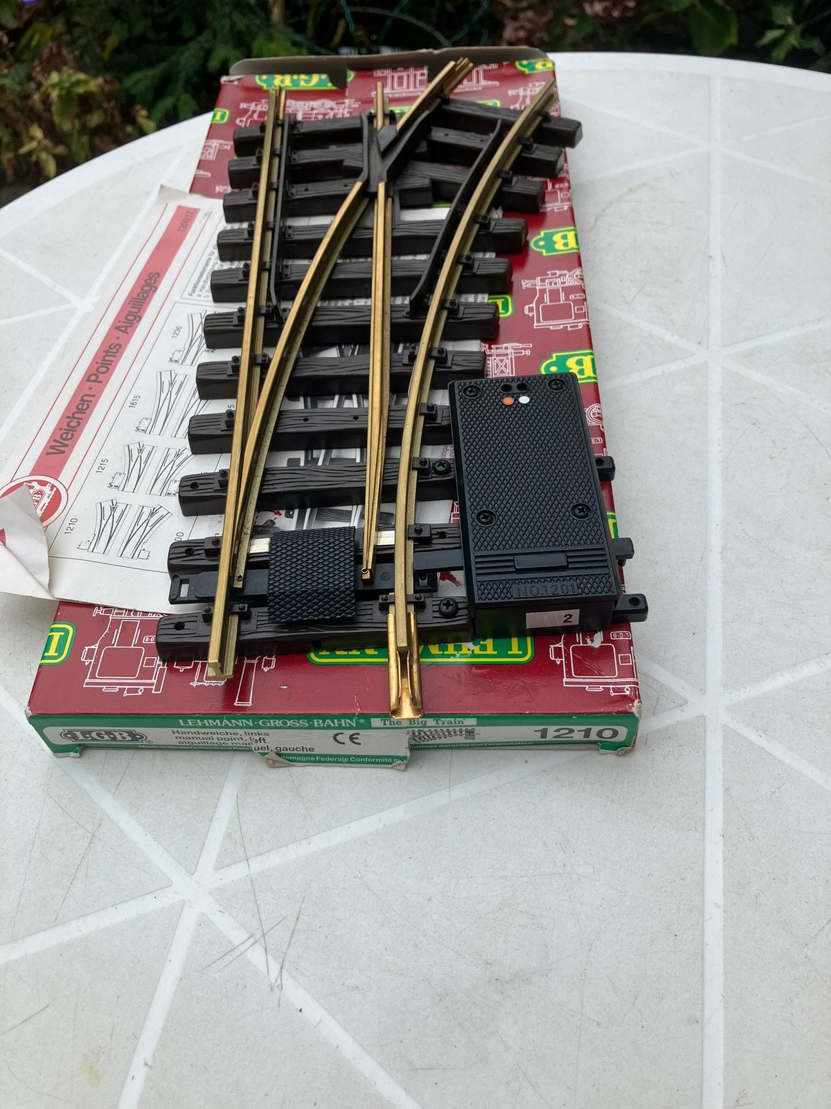 LGB 12050 Epl elektronische wissel rechtsafbuigend doos 1210, Gelijkstroom, Rails, Ophalen of Verzenden, Zo goed als nieuw
