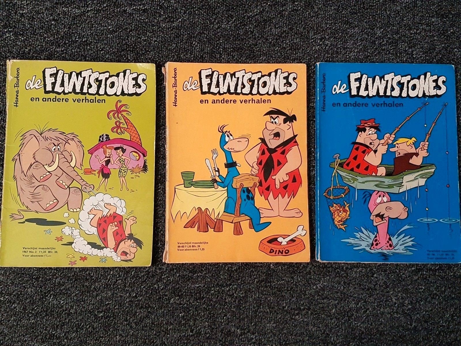 3 vintage van de Flintstones stripboeken uit de jaren '60, Ophalen of Verzenden
