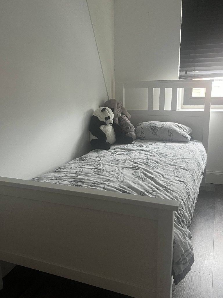 HEMNES IKEA White Bed Frame 90x200 cm, 90 cm, Eenpersoons, Wit, Ophalen of Verzenden
