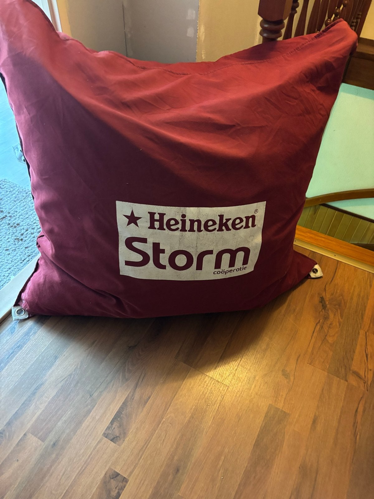 Heineken zitkussen, Ophalen, Gebruikt, Rood, Zitzak