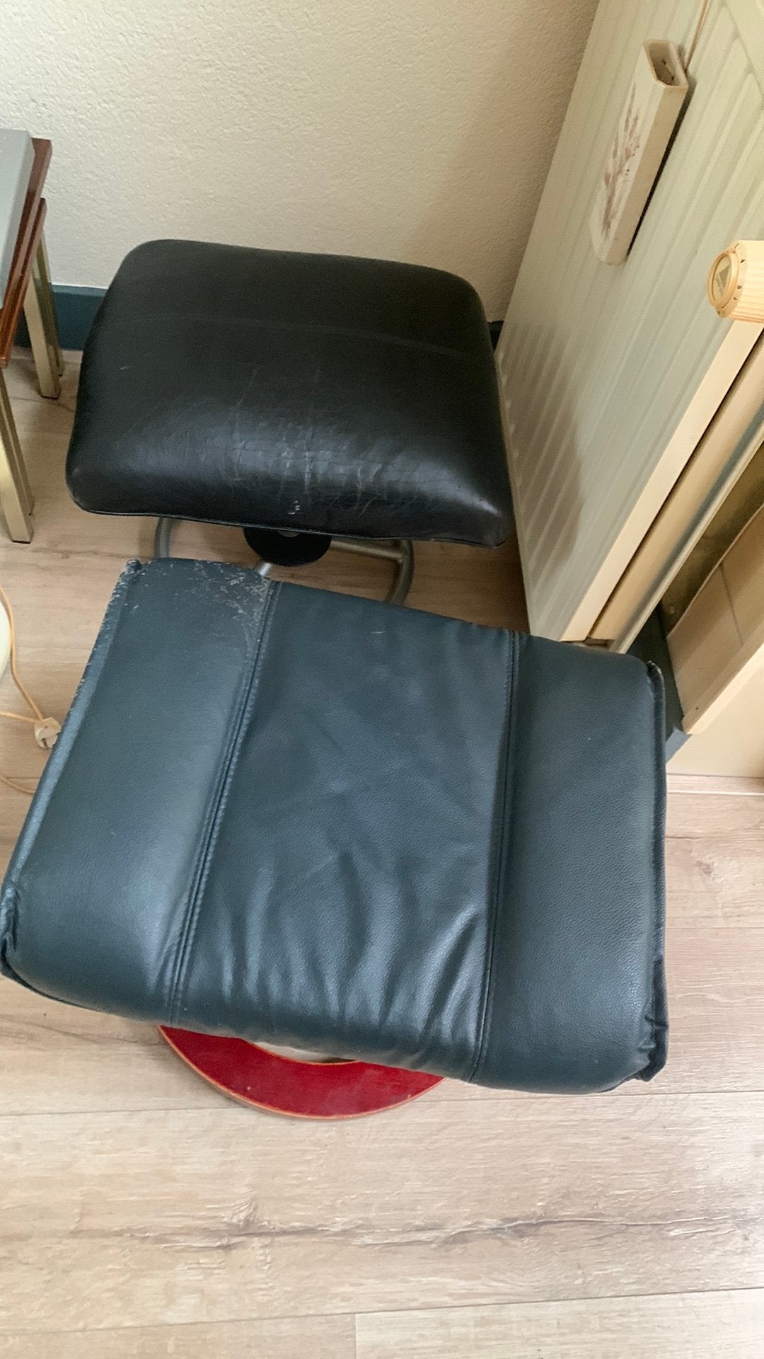 Set van 2 gebruikte poefen voetenbankjes, Ophalen, Zo goed als nieuw, Rechthoekig, Minder dan 50 cm