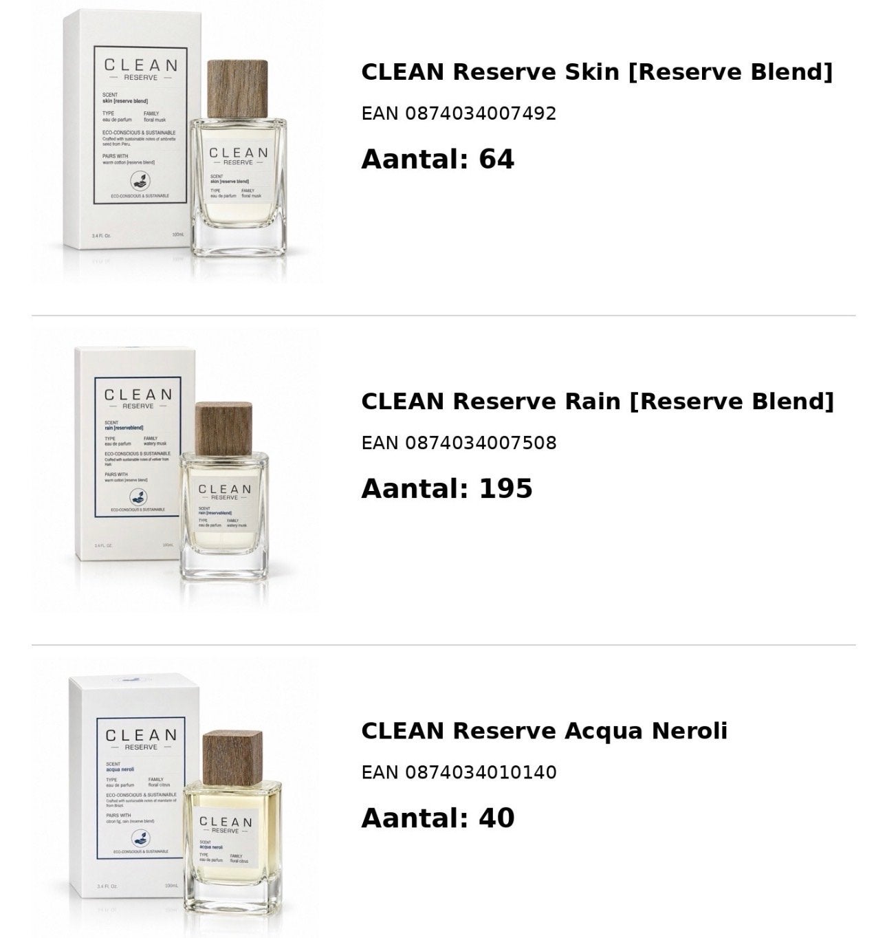 Partij Clean Reserve Parfums - Skin, Rain, Acqua Neroli, Kingphone, Kingphone, Nieuw, Ophalen of Verzenden