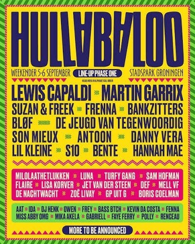 1 ticket hullaboo zaterdag ., Tickets en Kaartjes, Concerten | House, Techno en Trance, Eén persoon, Augustus