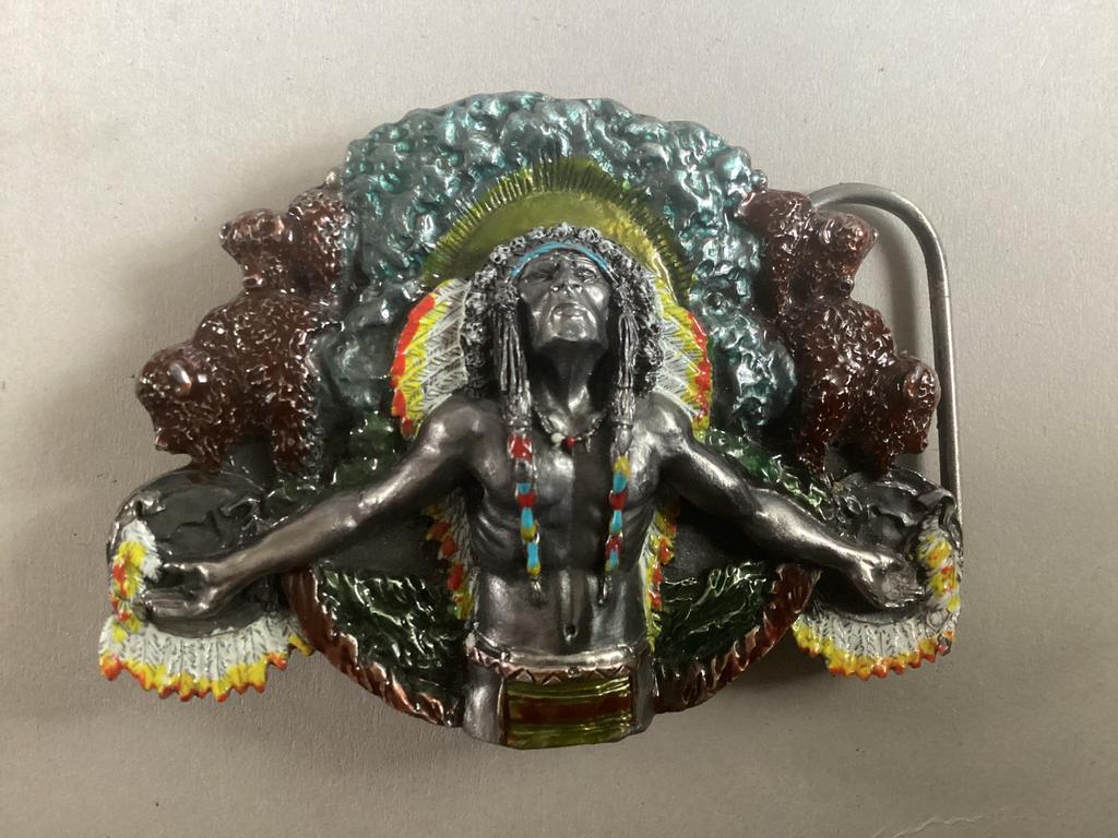 U.S.A. Bergamot Buckle / riemgesp Indiaan, Kleding | Heren, Riemen en Ceinturen, Ophalen of Verzenden, Zo goed als nieuw, Overige kleuren