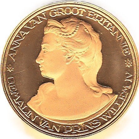 ANNA VAN GROOT BRITANNIE GEMALIN VAN PRINS WILLEM IV, Postzegels en Munten, Penningen en Medailles, Ophalen of Verzenden, Overige materialen