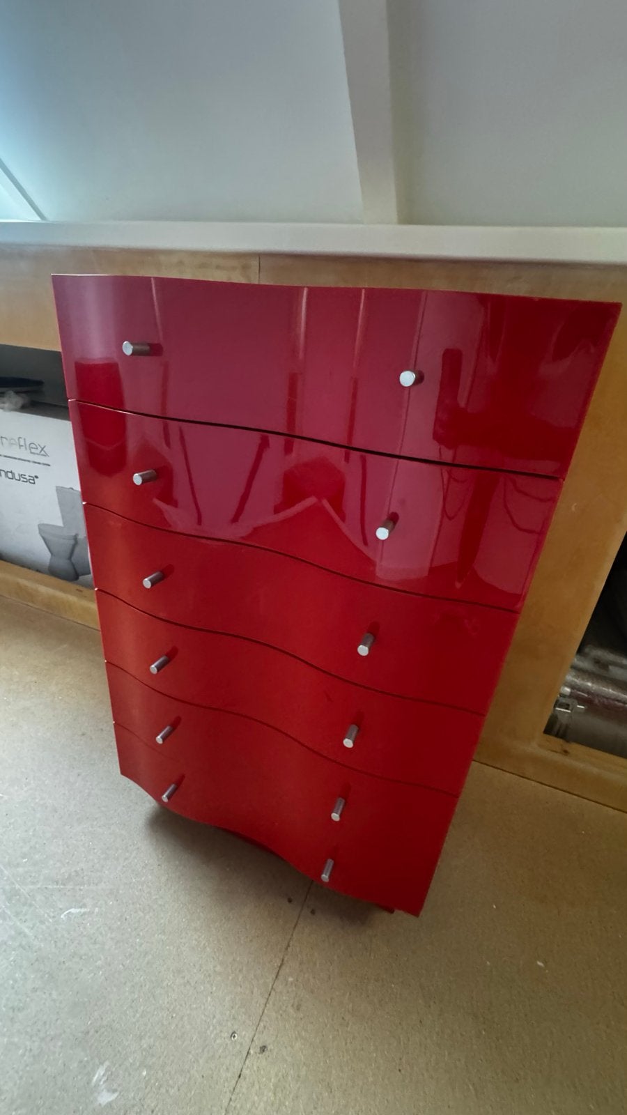 IKEA Vajer ladekast rood golvend - Thomas Jelinek design, Ophalen, Kunststof, 5 laden of meer, 100 tot 150 cm