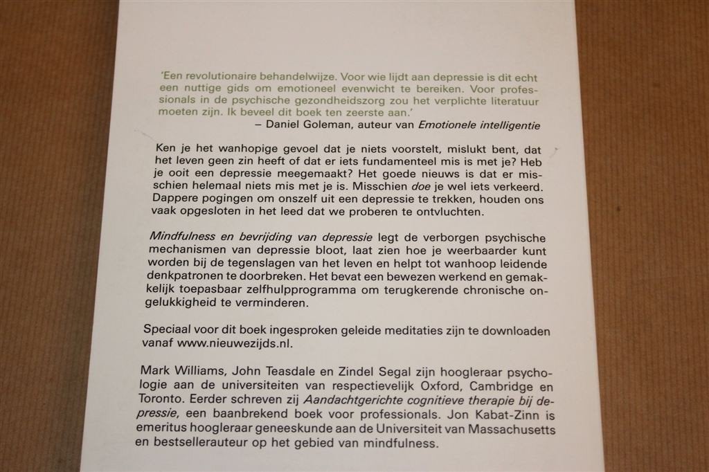 Hét Standaardwerk Mindfulness tegen Depressie [Kabat-Zinn], Ophalen of Verzenden, Gelezen, Overige onderwerpen, Achtergrond en Informatie
