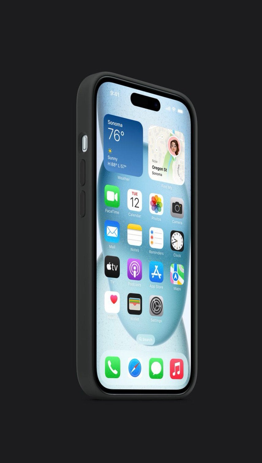 Apple siliconenhoesje met MagSafe voor Iphone 15, Telecommunicatie, IPhone 15, Zwart, MagSafe, Nieuw